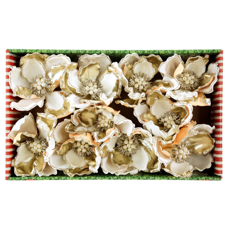 Sparkling Magnolia Bloom - 7 Inches, White