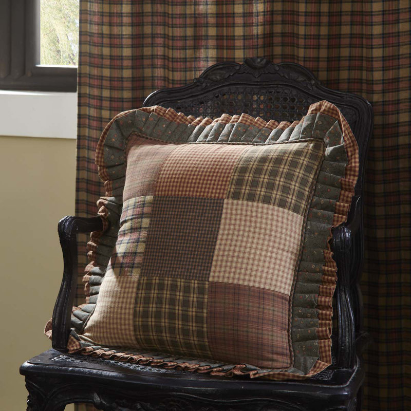 Crosswoods Patchwork Cotton Reversible Throw Pillow