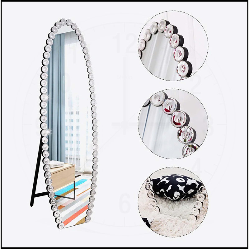 Crystal Full Length Mirror with Stand