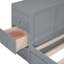 Lit de jour gris simple avec rangement pour magazines, lit gigogne - Fabrication de vêtements en bois massif-1324636215