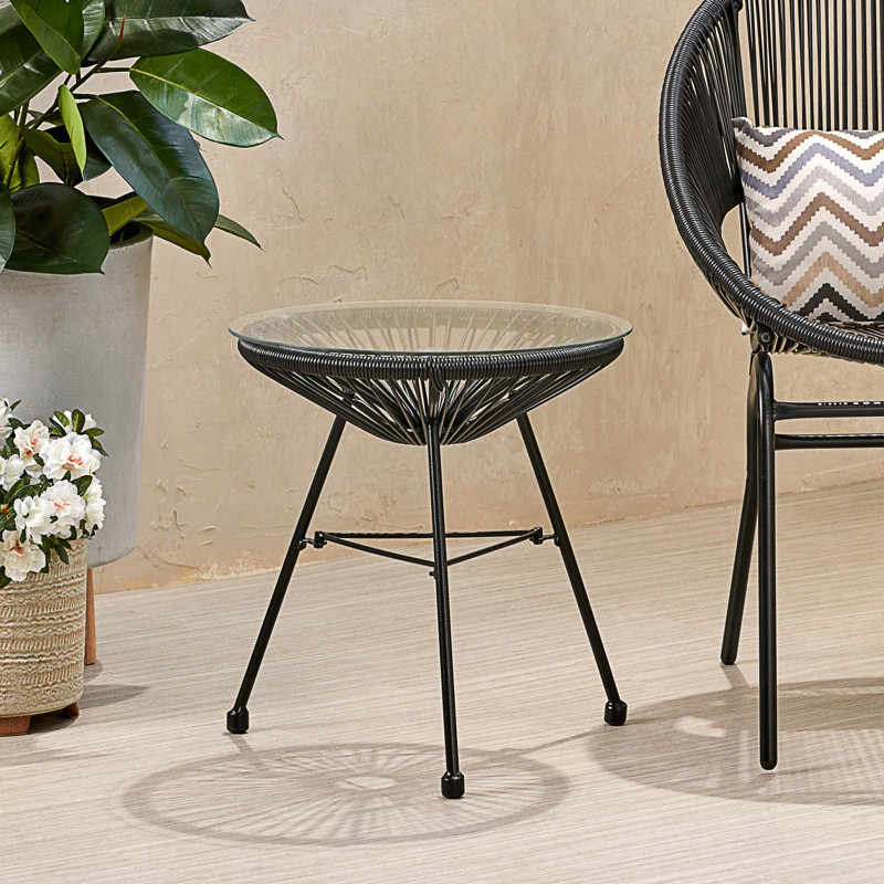 Table d'appoint avec pieds angulaires minces, Black