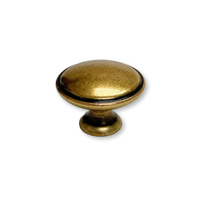 Antique Brass "Portofino" Round Cabinet Knob