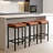 Counter Height Bar Stools Set of 2, 25.5 Inch Bar Stools for Kitchen Counter, Faux Leather Bar Stool, Brown-202484883-202484880