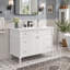 Meuble-lavabo vintage sur pied avec six tiroirs, deux portes et charnières à fermeture en douceur pour le rangement-2127317562