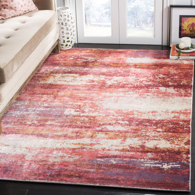 Tapis rouge et ivoire Cuevas