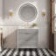 Ensemble de meuble-lavabo sur pied autoportant de 36 po avec 2 ensembles de poignées et plateau en marbre d'ingénierie entièrement assemblé-515508800