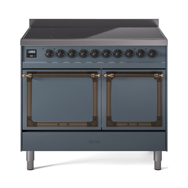 ILVE Nostalgie II Noblesse 40 in Induction Range, Blue Gray/Burnished