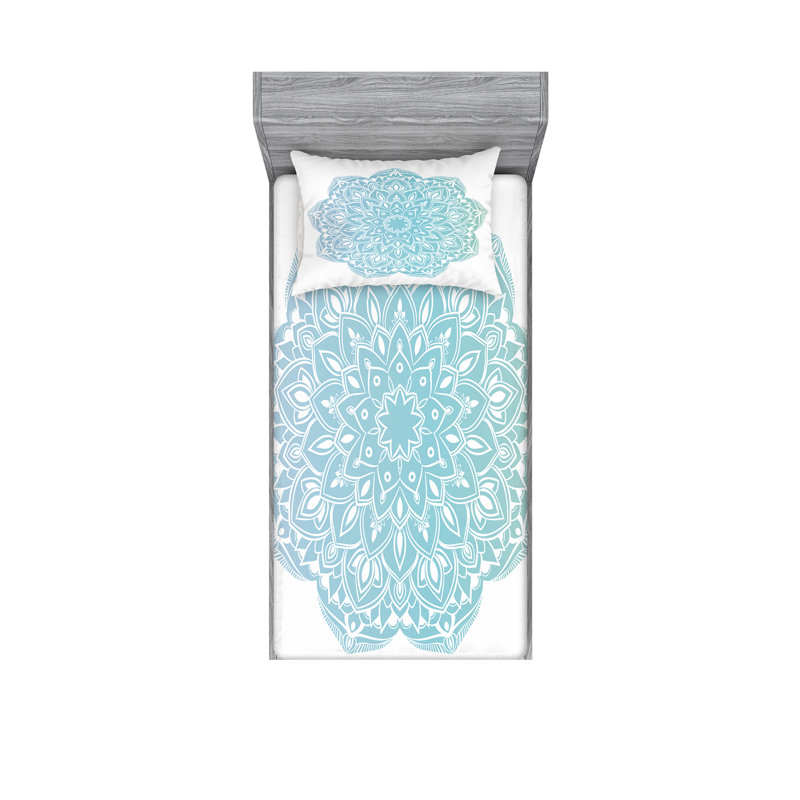 Ensemble de draps Mandala, Ensemble de draps pour lit simple avec drap-housse
