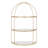 21" X 32" Tiered Decorative Wall Shelf White/Gold - Modern Metal Floating Shelf With Open Storage