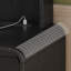 Meuble-lavabo noir moderne de 39 po avec miroir à DEL réglable 3 couleurs et station de charge multi-ports, 5 tiroirs et tablettes de rangement ouvertes-131076655