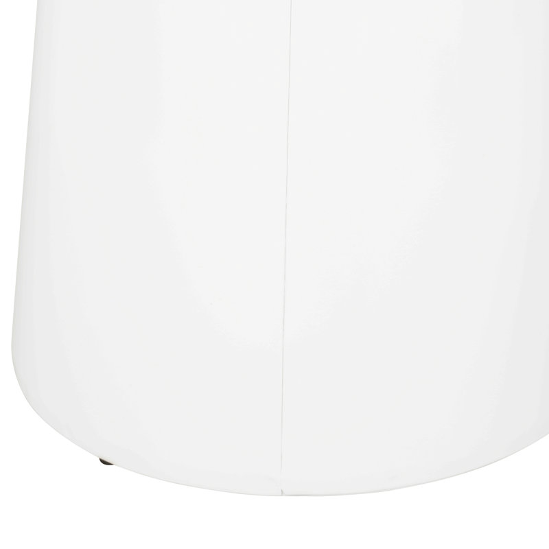 Outdoor Iron Side Tables With Flared Design, Set Of 2, White