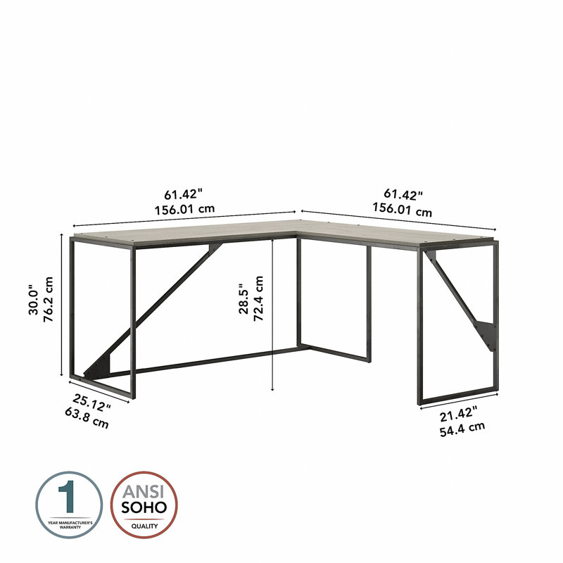 Bureau en L Ovia, Blanc chalet