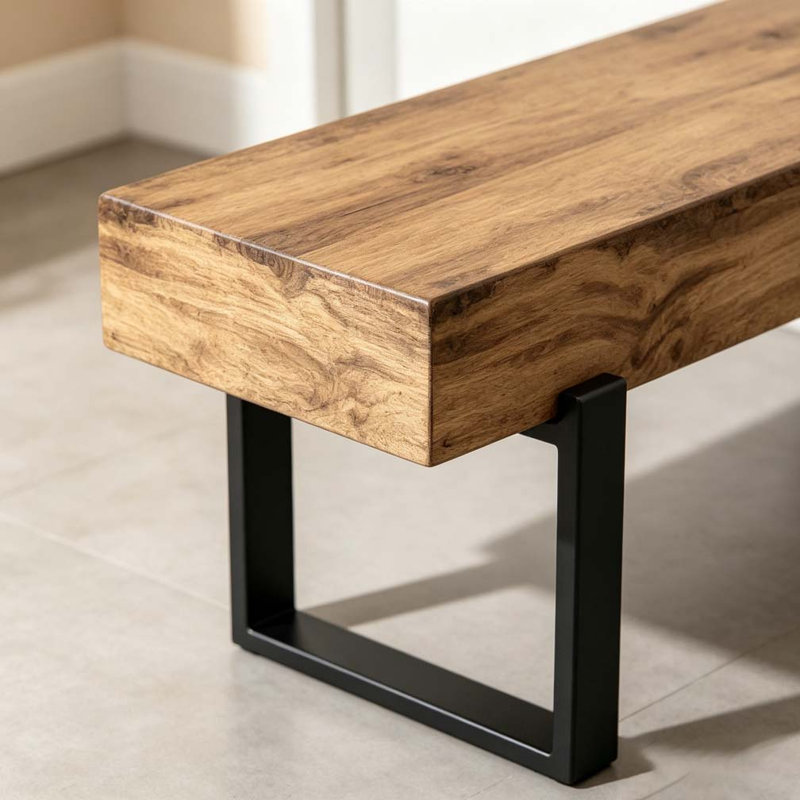 59" Dining Bench, Natural Wood Wash
