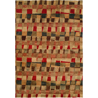 Hand Knotted Wool Geometric Area Rug