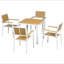 Ensemble de mobilier de salle à manger d'extérieur, table de patio 5 pièces et chaises