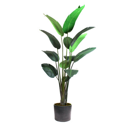Faux Bird Of Paradise Tree in Metal Pot