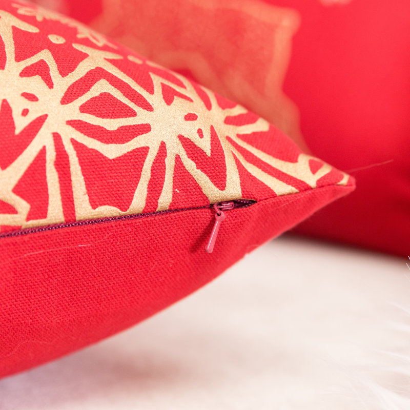 Appliqued Linen Throw Pillow