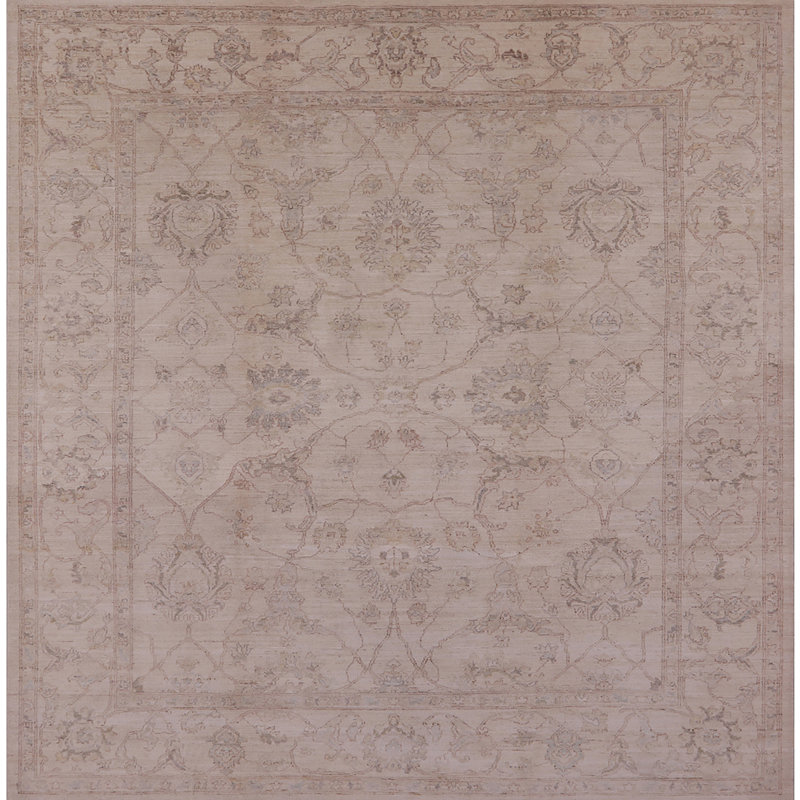 Tapis oriental brun Hoya, Carré 8 pi