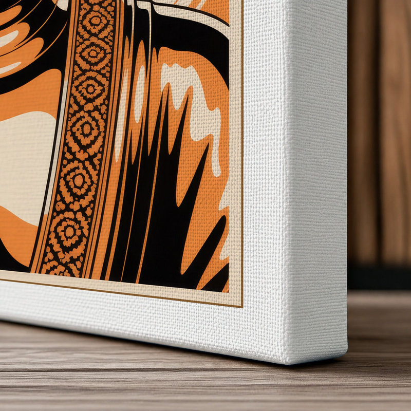 Buddha in Orange Modern - Wrapped Canvas, White Border, 30x20 - 76.2 x 50.8 cm