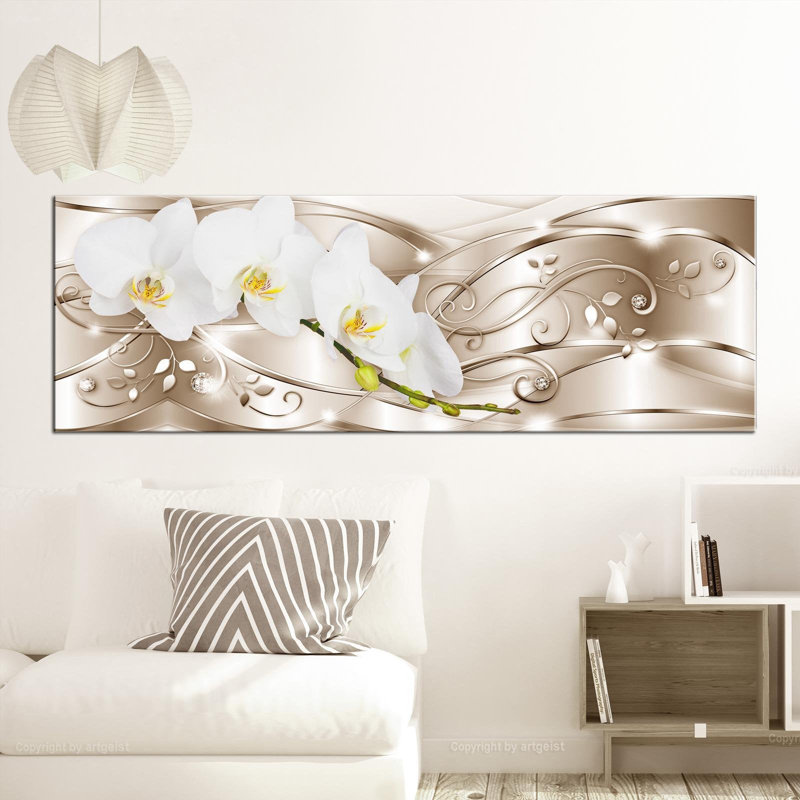 " Flowering Narrow Beige ", 18" H x 53" W x 0.7" D