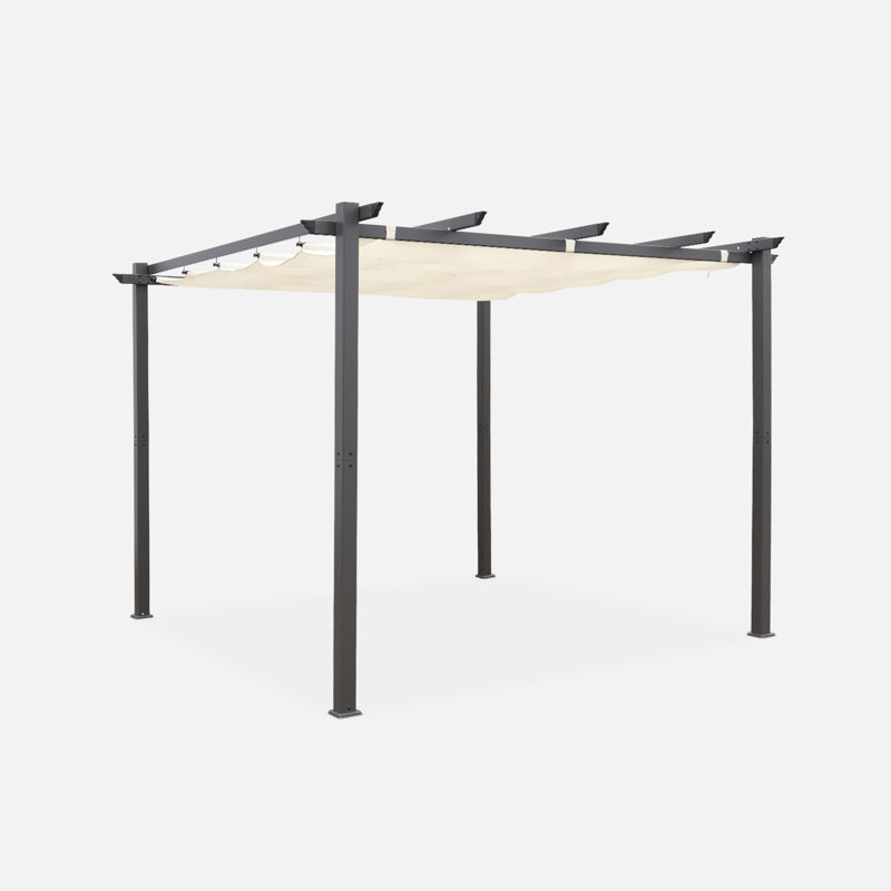 Azem 3m x 3m Aluminum Pergola, Ecru