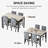  Dining Table Set For 4, Faux Marble Kitchen Table With 4 Velvet Chairs, Modern Kitchen & Dining Room Sets For Dining Room, Apartment, Restaurant, Beige & Grey-Stripes