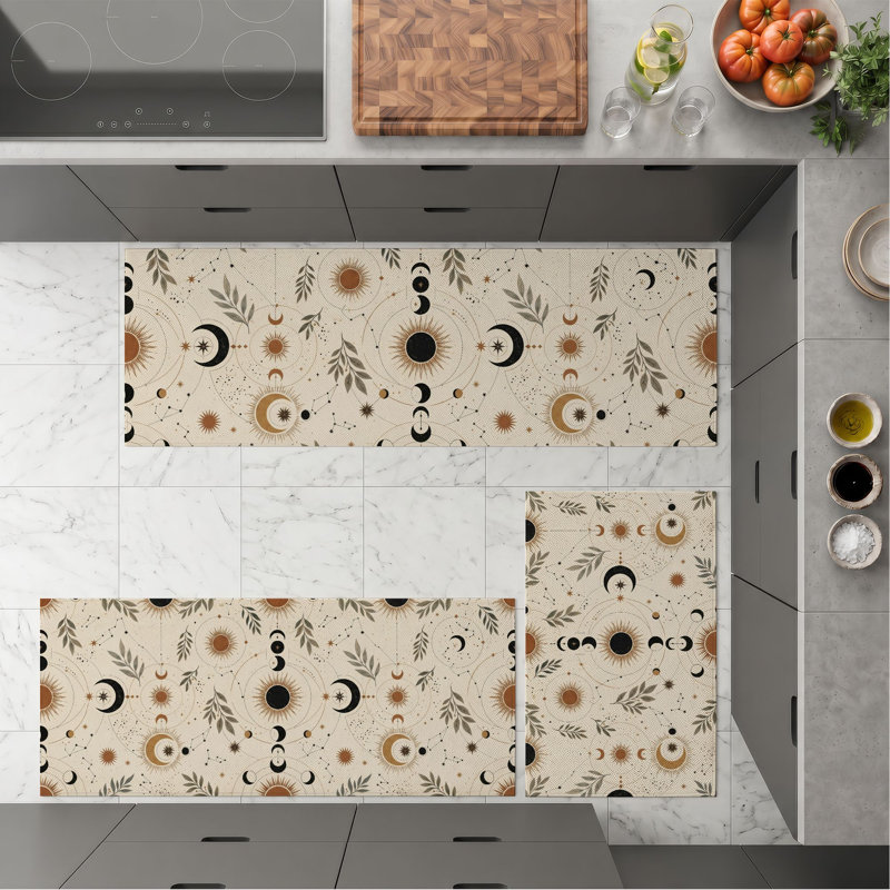 Tapis de cuisine lavables antidérapants Botanical faces