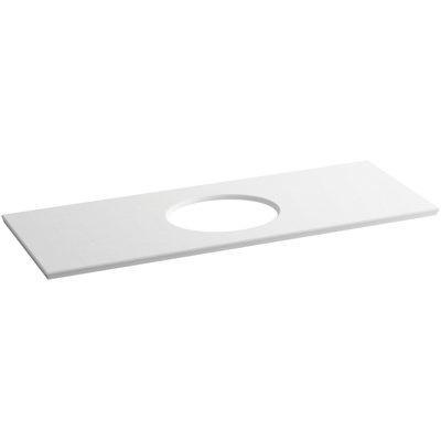 Plateau de meuble-lavabo simple ovale à découpes de 61 po SolidExpressions®