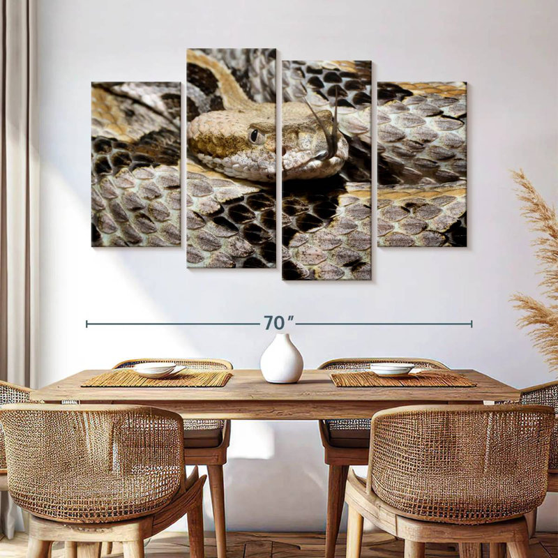 Brampt Tongue Flicking Timber Rattlesnake, 42" H x 68" W