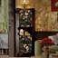 Armoire de coin noire en bois massif