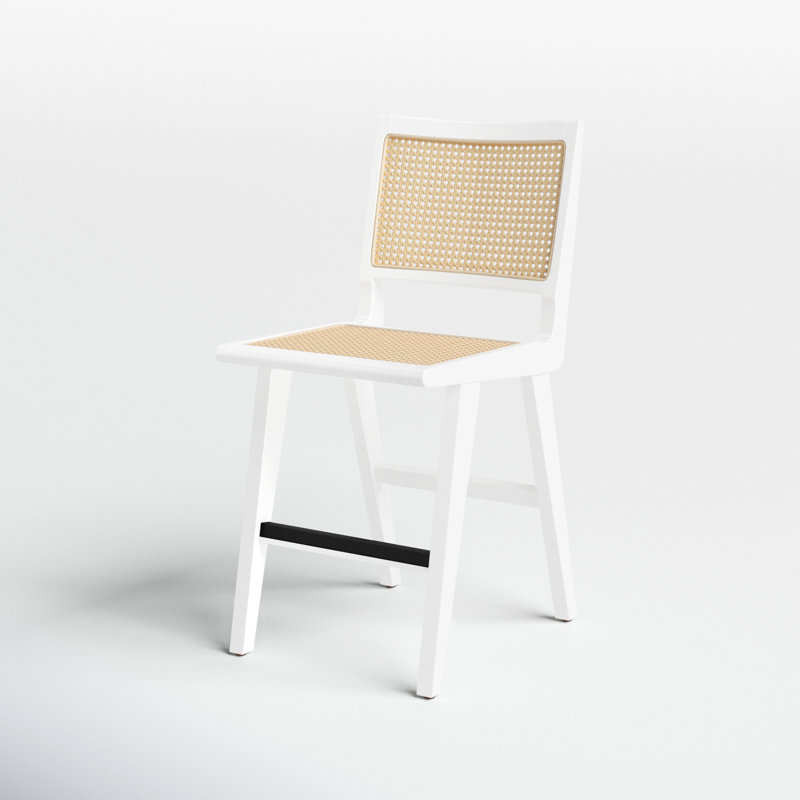 Atticus Cane Bar & Counter Stool, White, Counter Stool (23.2" Seat Height)