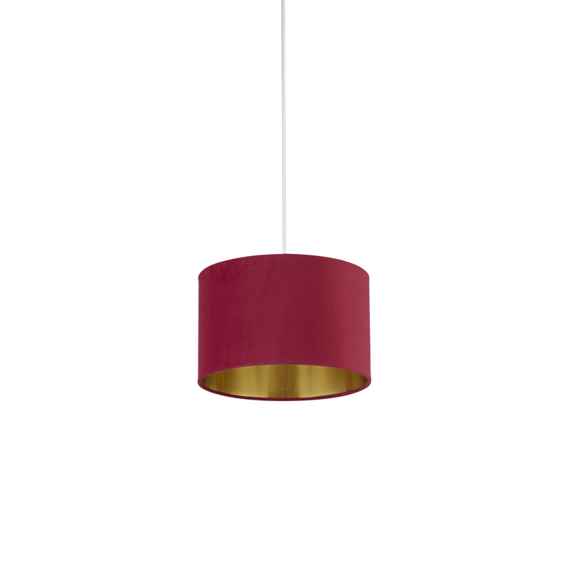 Velvet, Plastic And Mild Steel Traditional, Burgundy/Brushed Gold, 18 cm H x 28 cm W x 28cm D