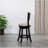 24" Counter Height Slat Back Swivel Stool, Espresso Finish, Beige Fabric Seat-954162306-954162307