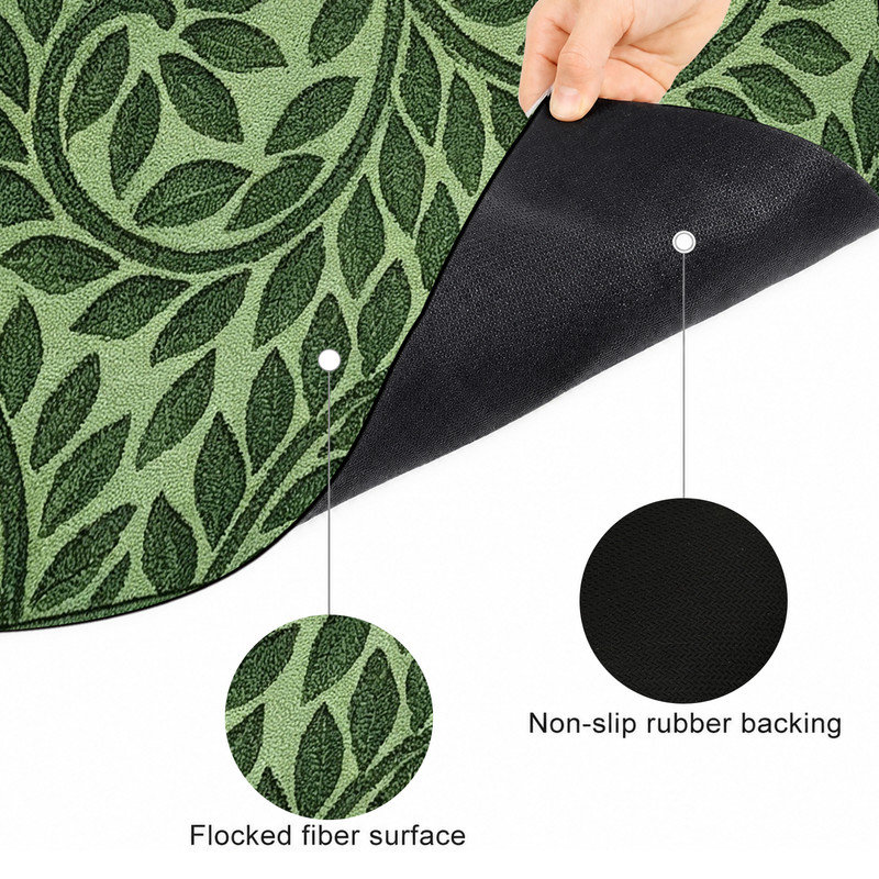  Tapis d'entrée antidérapant pour l'extérieur, 20 po x 32 po, devant texturé, Vine leaf textured front, 20"x32"