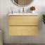 Meuble-lavabo mural 30 po avec lavabo en céramique et trois trous de robinet-1562090797