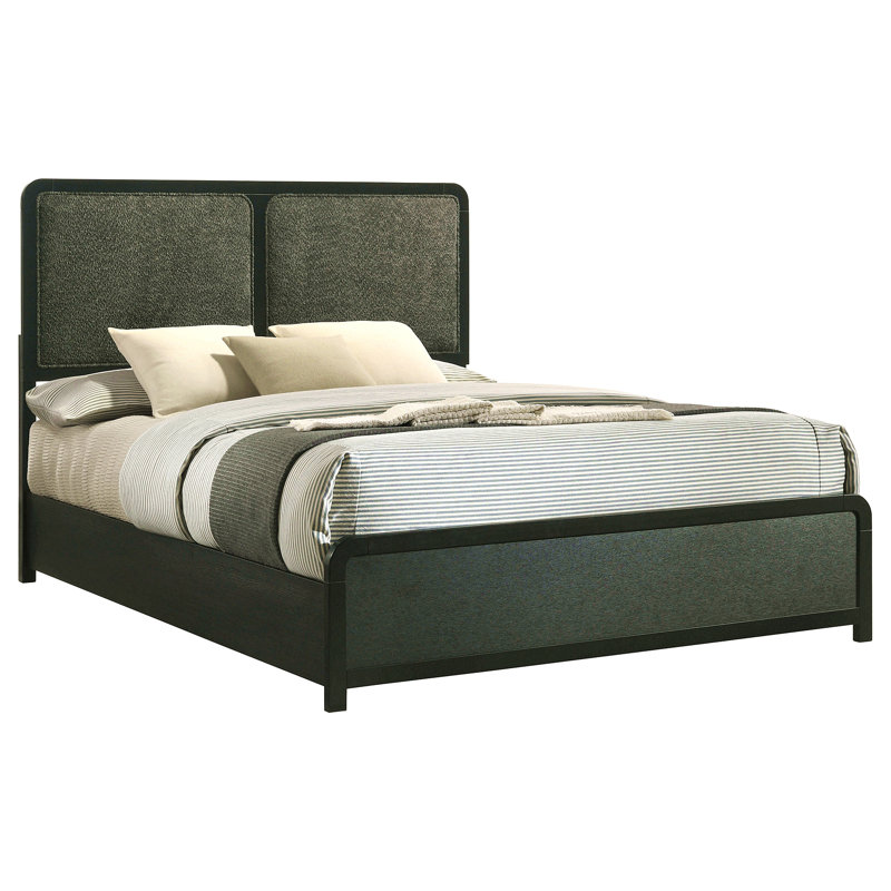 Grand lit tapissier noir Burton, Grand lit