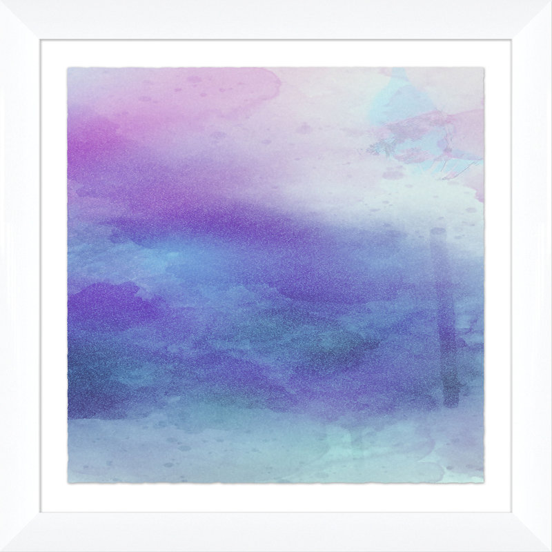 Cool Blue To Purple Abstract Wash Giclee On Canvas by Soicher Marin Archives, 28" H x 28" W x 1" D, White