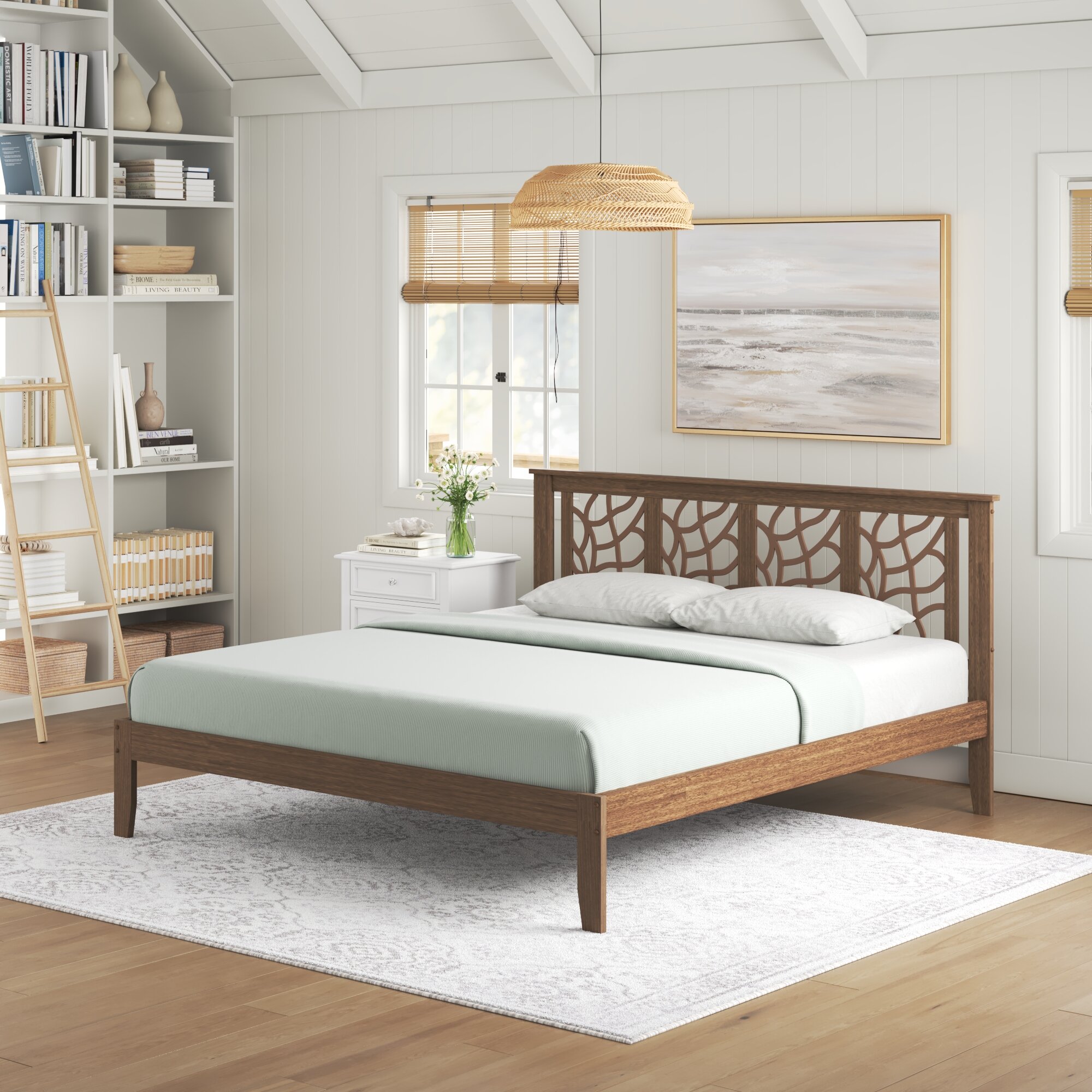 Kaleb Solid Wood Open Frame Bed