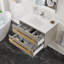 Poignées Siyka Ensemble de meuble-lavabo mural simple Taupe avec surface solide et lavabo intégré