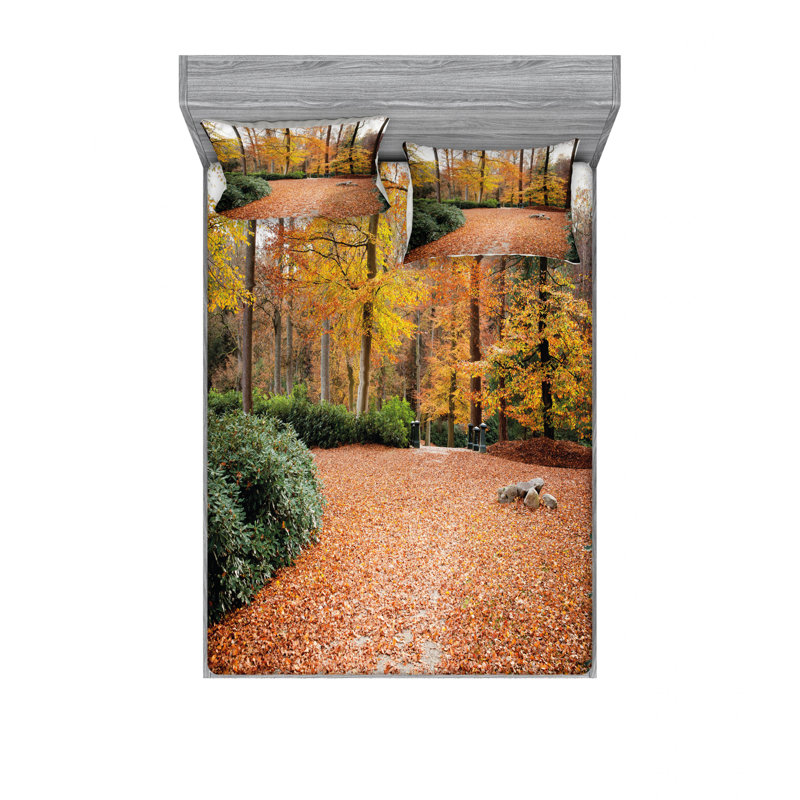 Ensemble de draps Autumn Forest, Ensemble de draps pour lit double avec un drap-hou