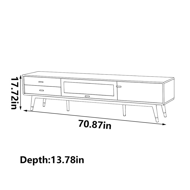 Modern simple classic beautiful TV cabinet, 70.87"