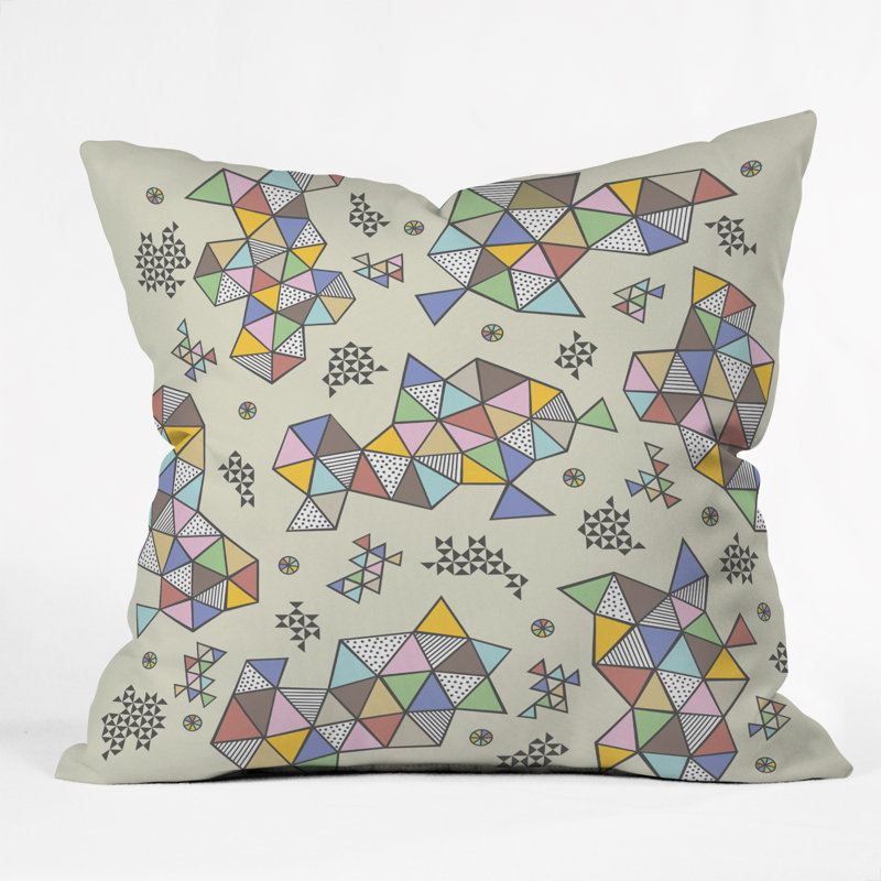 Andi Bird Edgewise Wheat Throw Pillow, 18" x 18"