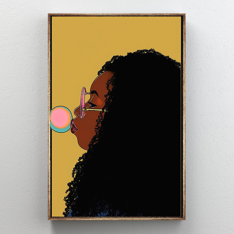 «Buckhalt Black Girl», reproduction d'art rectangulaire sur toile tendue 1 pièce, H 36 po x l 24 po x P 1,25 po