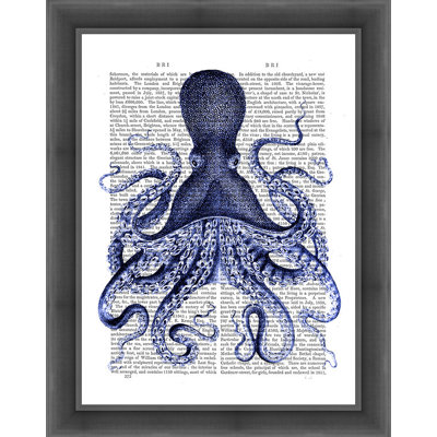 « blue octopus 3 », impression encadrée