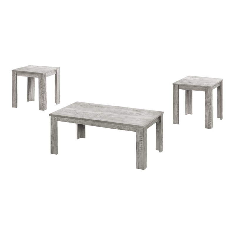  Table basse moderne en bois, ensemble de 3 tables basses de salon, Gris