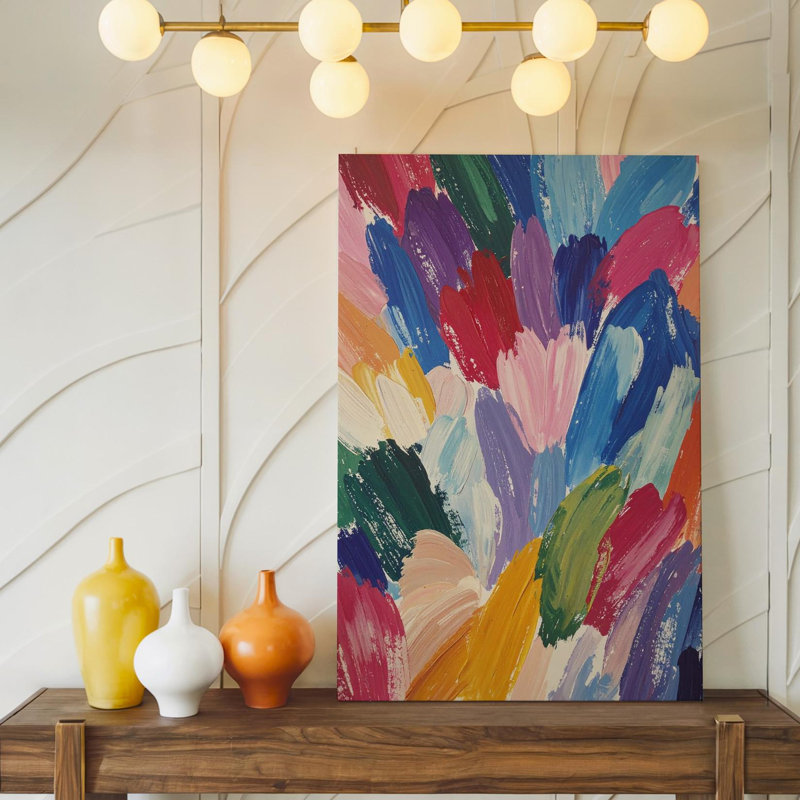 Toile, art mural abstrait, mouvement joyeux Canvascolorful, expressionniste, prêt à accrocher, galerie, décoration intérieure, conception moderne, qualité supérieure