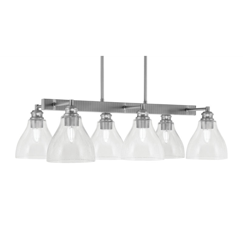 Edge 6 Light Bar With 6.25" Glass, Brushed Nickel