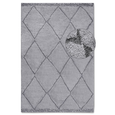 , Light Grey Gallery Geometric Machine Woven Area Rug