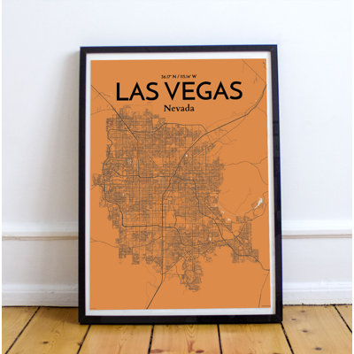 Las Vegas City Map - No Frame Print