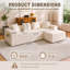 Modern Oversized 262cm Boneless Corner Sofa L-Shaped Chenille Sofa With Storage Pockets-131208776-131208780